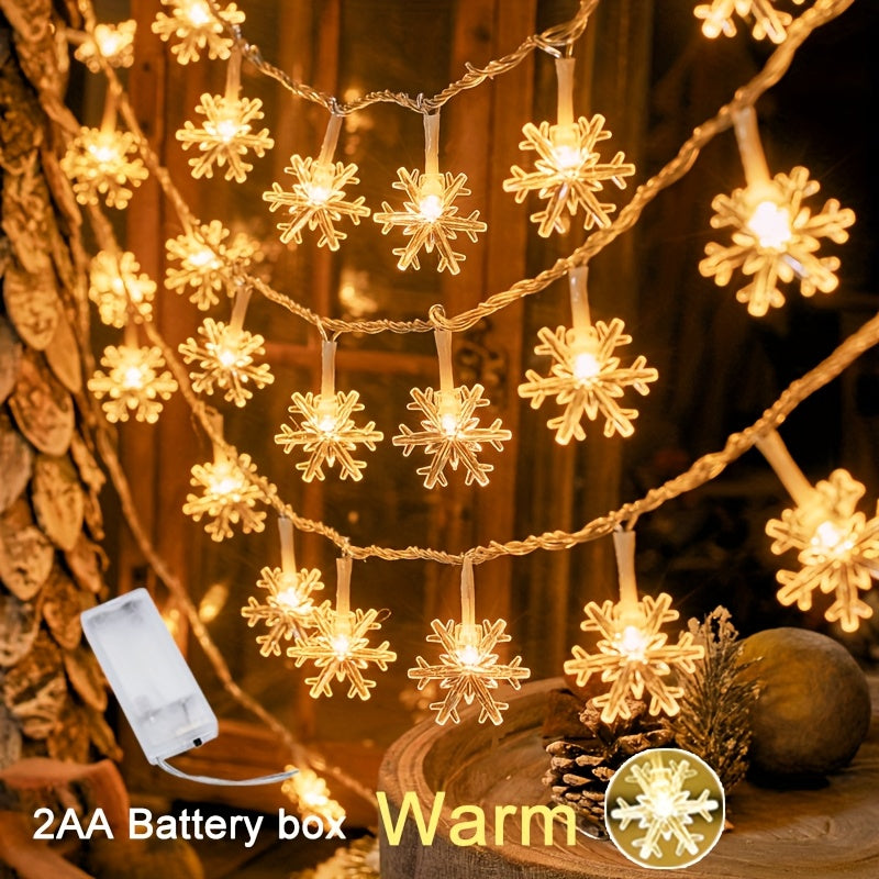 Lampki LED śnieżynki na baterie 1,5-6 m - 10, 20 lub 40 LED, 3 kolory światła - widok produktu 9 | Ionotix