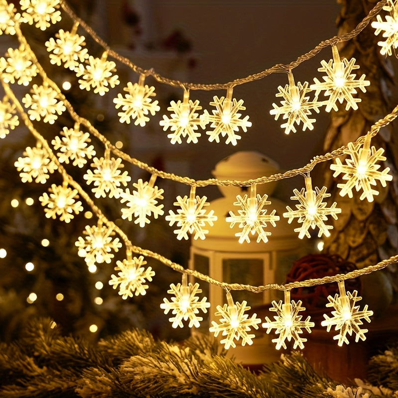Lampki LED śnieżynki na baterie 1,5-6 m - 10, 20 lub 40 LED, 3 kolory światła - widok produktu 10 | Ionotix