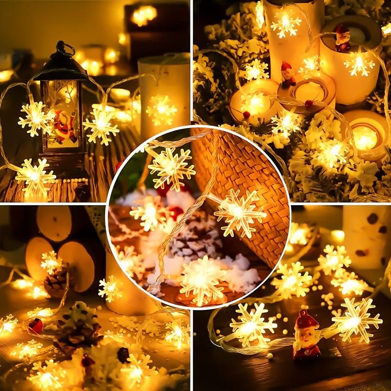 Lampki LED śnieżynki na baterie 1,5-6 m - 10, 20 lub 40 LED, 3 kolory światła - widok produktu 14 | Ionotix