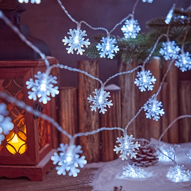 Lampki LED śnieżynki na baterie 1,5-6 m - 10, 20 lub 40 LED, 3 kolory światła - widok produktu 15 | Ionotix