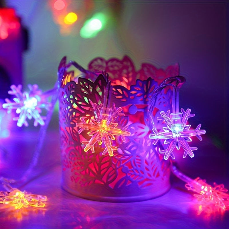 Lampki LED śnieżynki na baterie 1,5-6 m - 10, 20 lub 40 LED, 3 kolory światła - widok produktu 17 | Ionotix