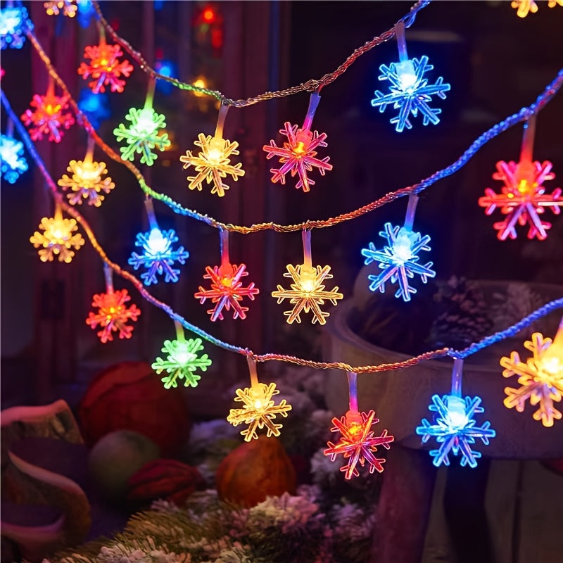 Lampki LED śnieżynki na baterie 1,5-6 m - 10, 20 lub 40 LED, 3 kolory światła - widok produktu 18 | Ionotix