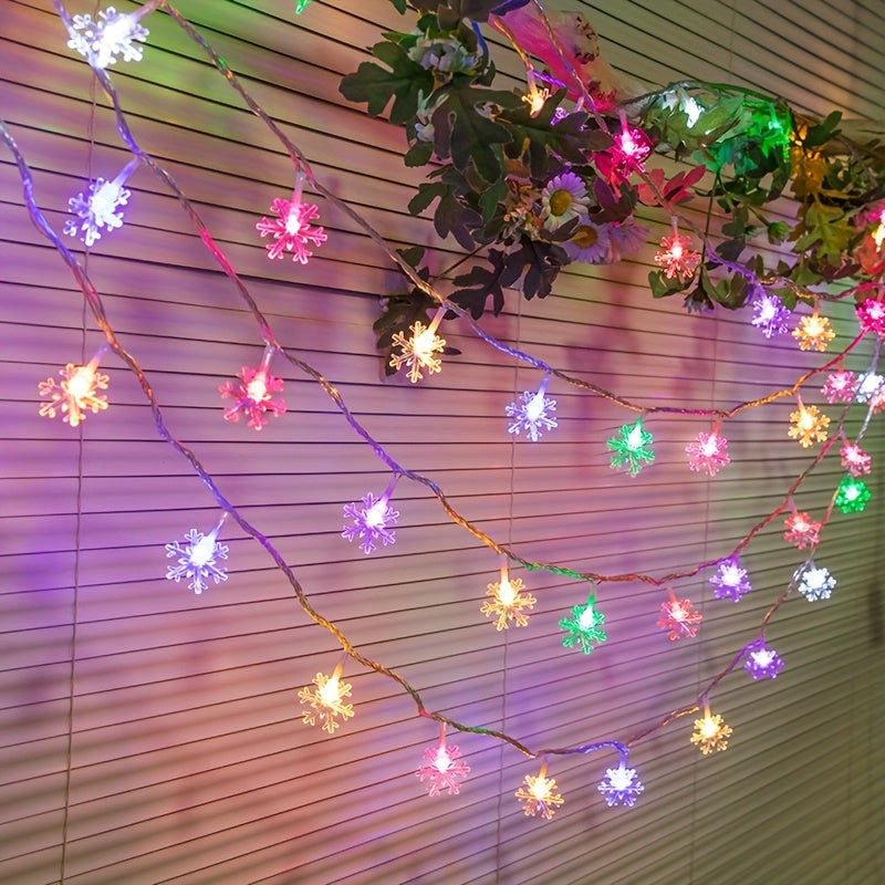 Lampki LED śnieżynki na baterie 1,5-6 m - 10, 20 lub 40 LED, 3 kolory światła - widok produktu 19 | Ionotix