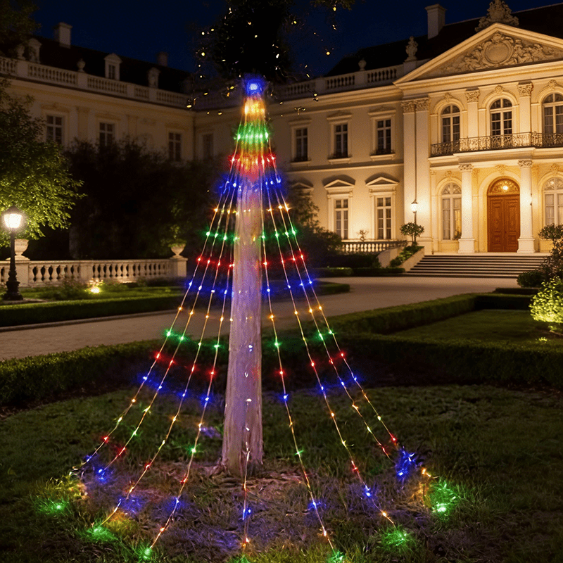 Lampki wodospad 180 LED - 9 sznurów po 200 cm, efekt spływającego światła | USB - widok produktu 4 | Ionotix