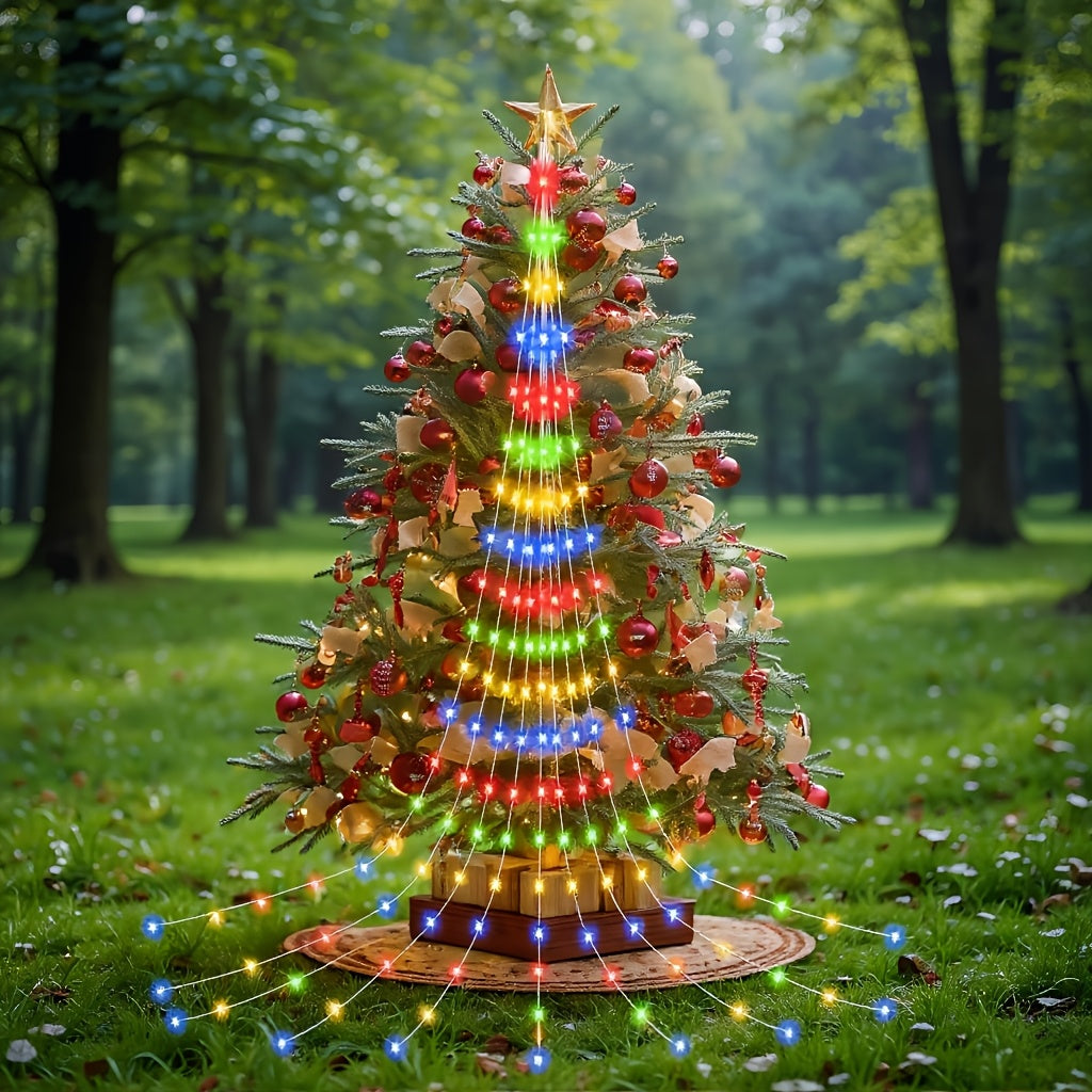 Lampki wodospad 180 LED - 9 sznurów po 200 cm, efekt spływającego światła | USB - widok produktu 8 | Ionotix