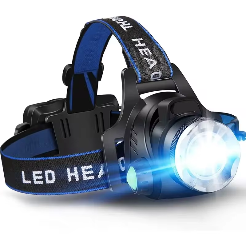 Latarka czołowa LED 2000 lumenów z zoomem - USB – widok produktu 1 | Ionotix