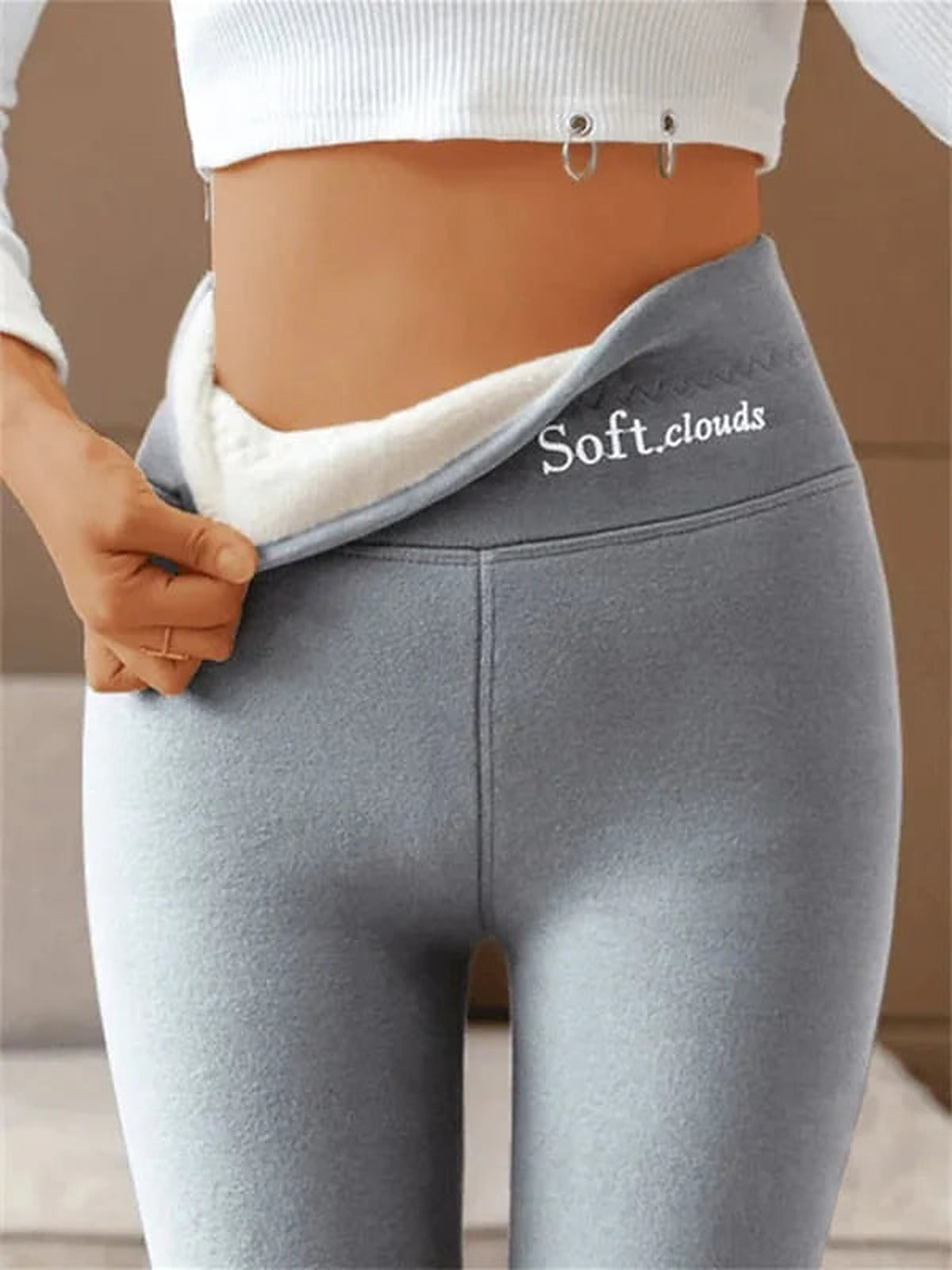 Legginsy damskie ocieplane polarem - dopasowany krój – widok produktu 3 | Ionotix