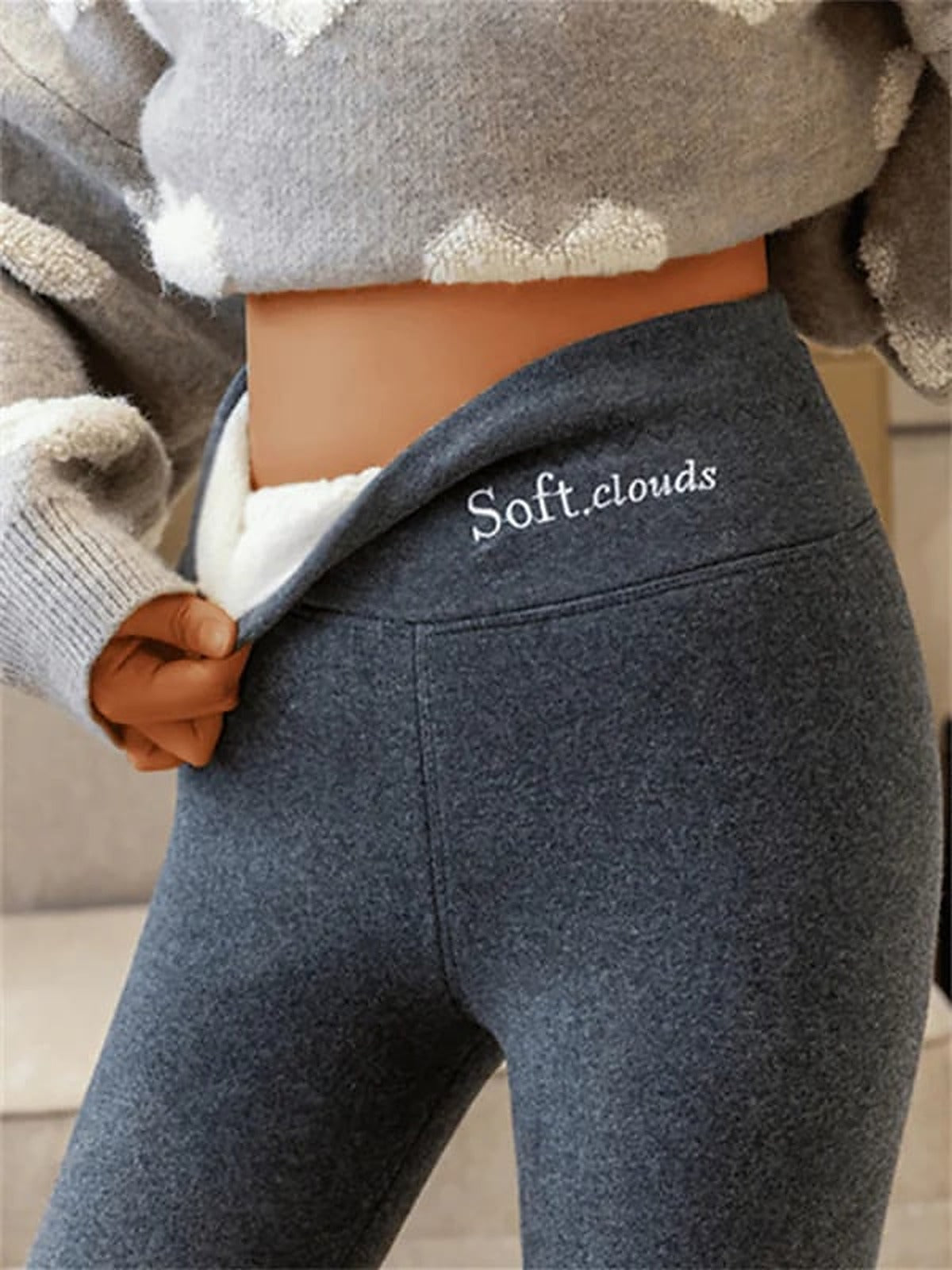 Legginsy damskie ocieplane polarem - dopasowany krój – widok produktu 4 | Ionotix