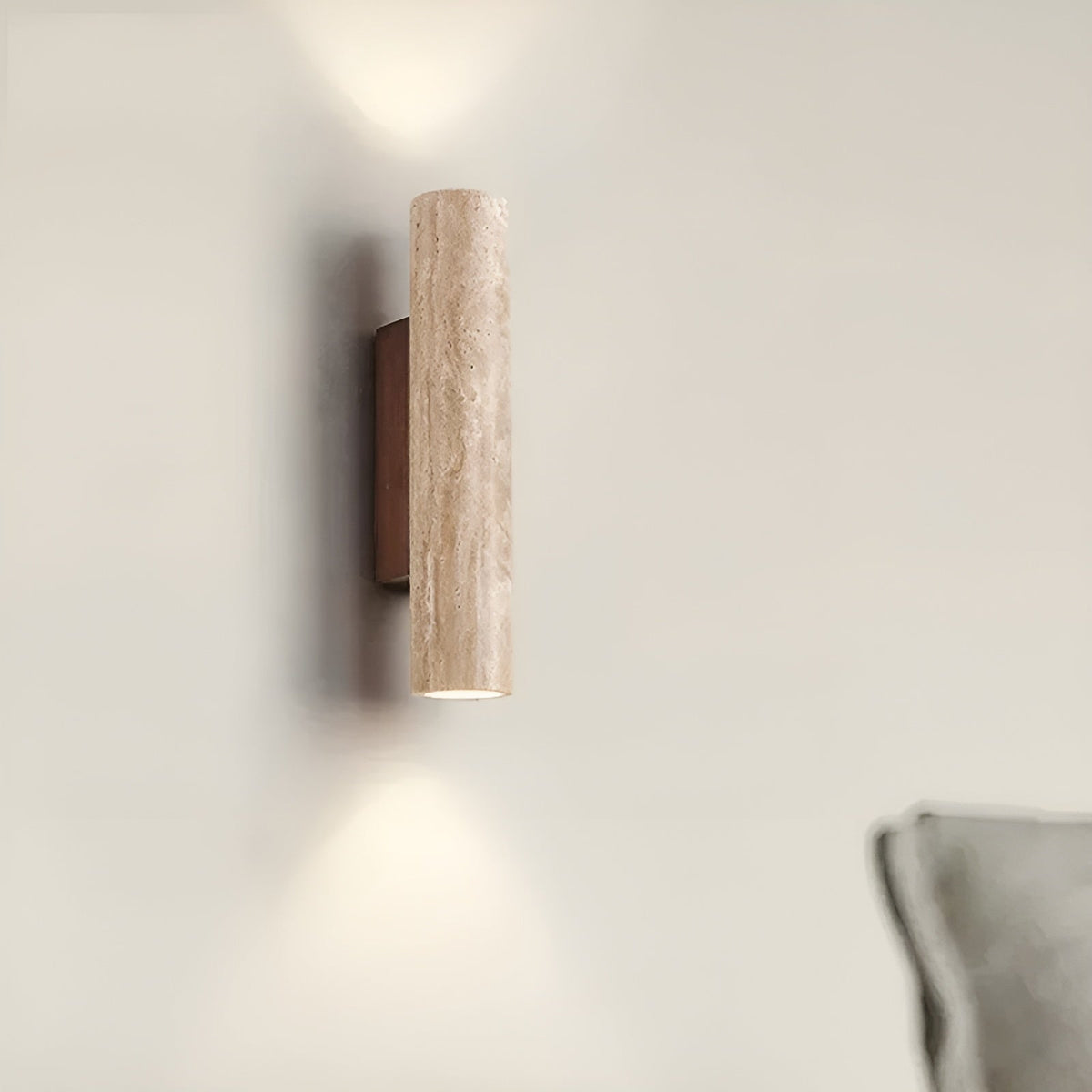 LumeStone – kinkiet ścienny w stylu trawertynu – ciepłe podświetlenie LED – widok produktu 5 | Ionotix