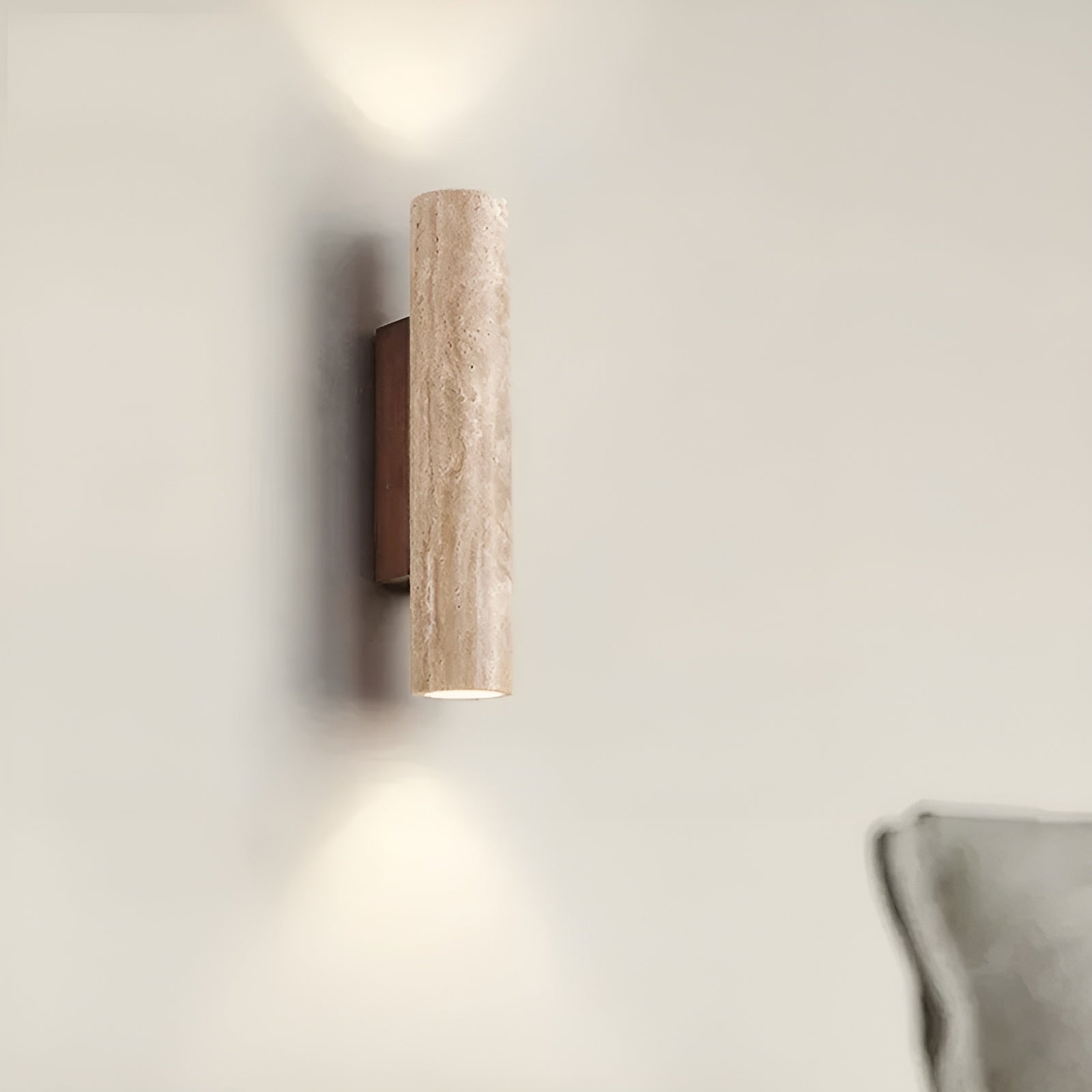 LumeStone – kinkiet ścienny w stylu trawertynu – ciepłe podświetlenie LED – widok produktu 5 | Ionotix