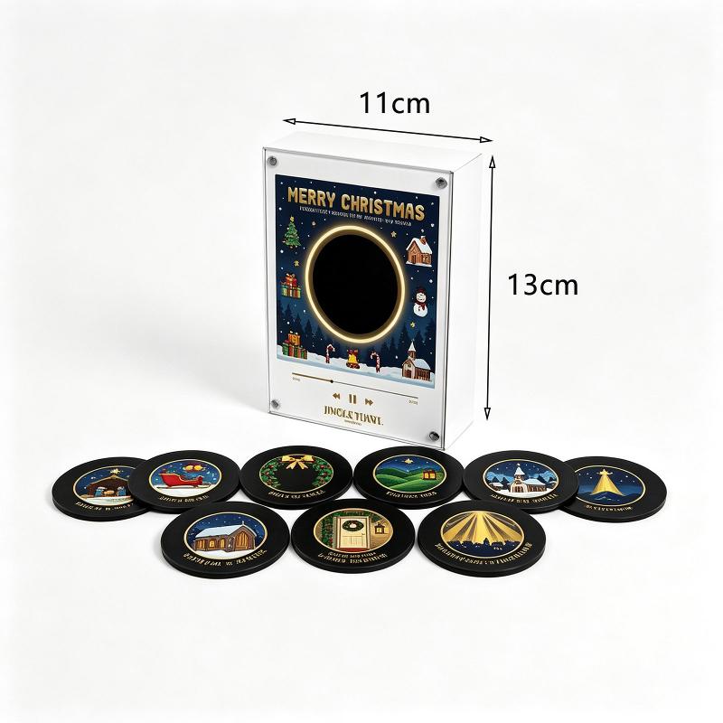 Magnes na lodówkę gramofon - 9 płyt z kolędami, głośnik, wgrywanie MP3 przez USB-C - widok produktu 5 | Ionotix