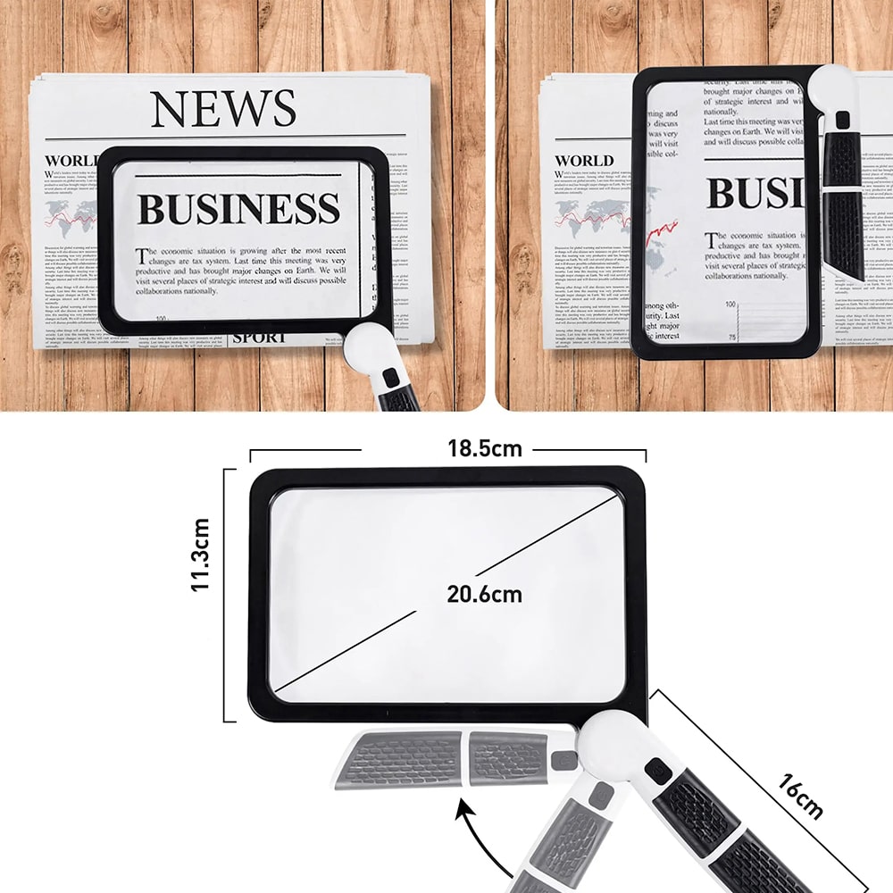 MagniView – lupa LED na całą stronę z powiększeniem 5x – widok produktu 4 | Ionotix