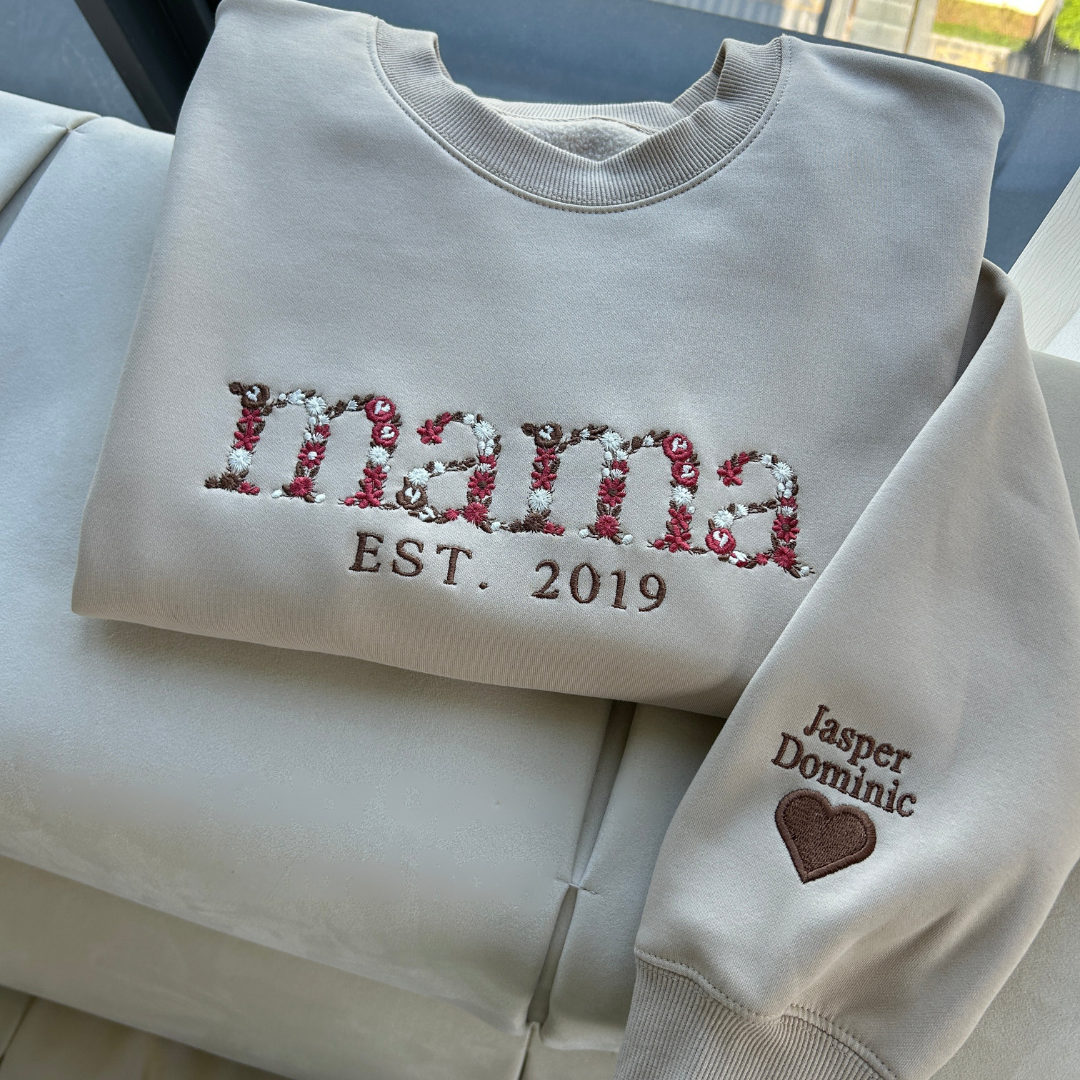 Mamivra – haftowana bluza dla mamy – imię i rok – widok produktu 1 | Ionotix