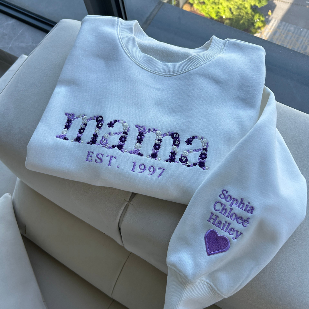 Mamivra – haftowana bluza dla mamy – imię i rok – widok produktu 4 | Ionotix