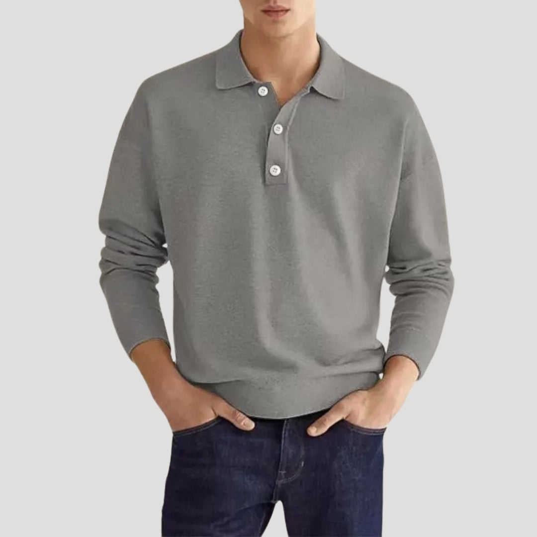 Męska koszulka polo z długim rękawem – stylowy design – widok produktu 2 | Ionotix