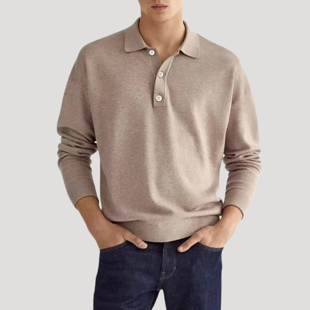 Męska koszulka polo z długim rękawem – stylowy design – widok produktu 3 | Ionotix