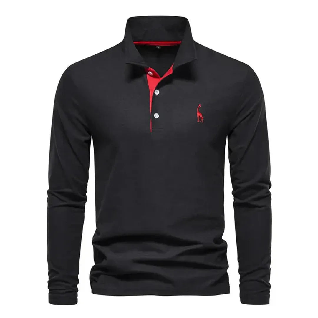 Męska koszulka polo z długim rękawem – stylowy design – widok produktu 1 | Ionotix
