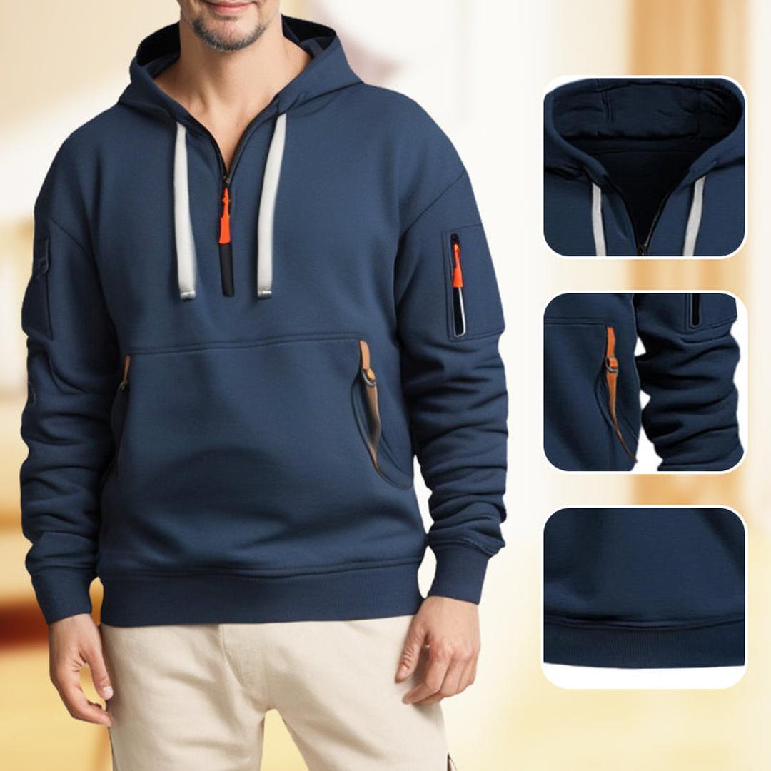 Męska Nowoczesna Bluza Z Długim Rękawem – Półzamek – widok produktu 11 | Ionotix
