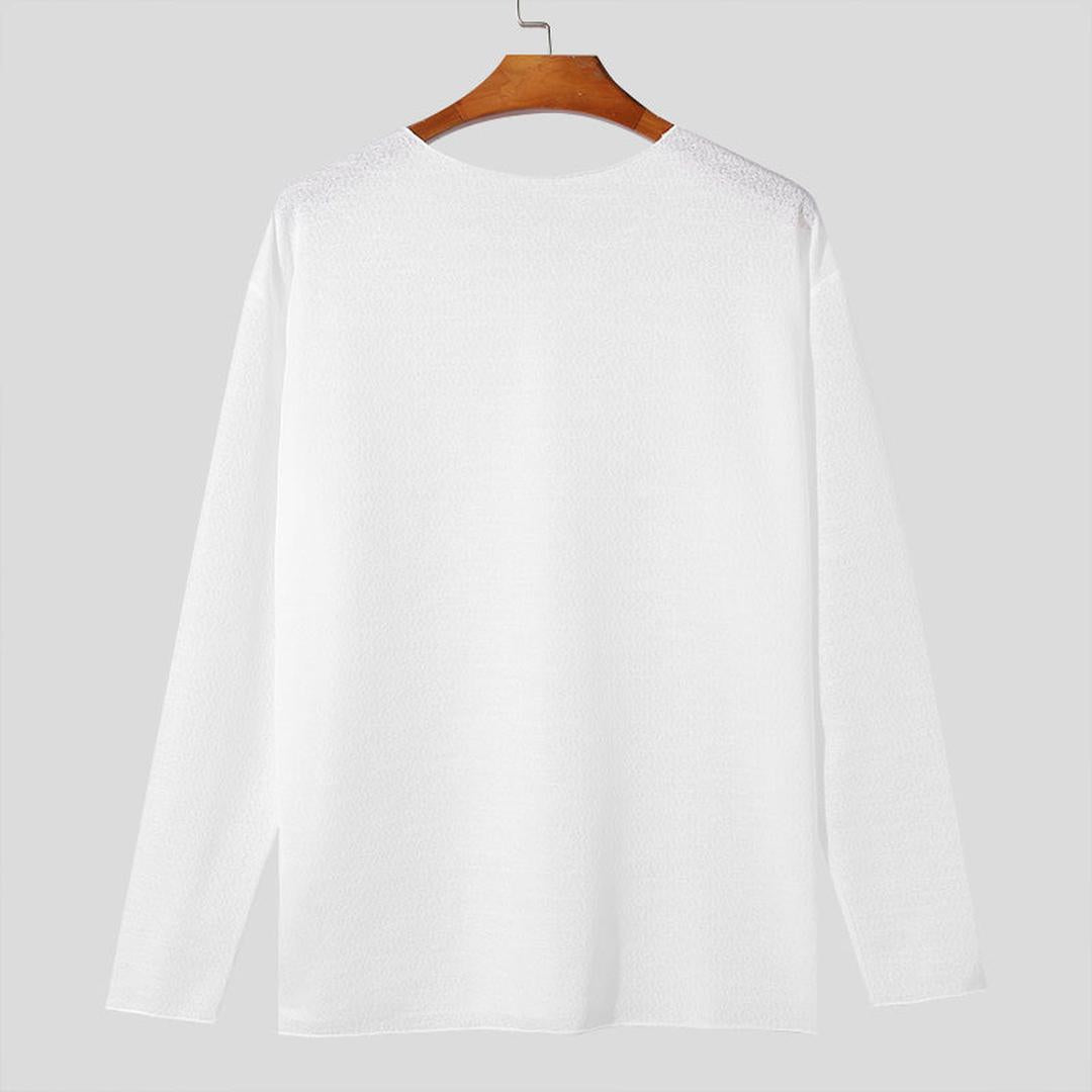 Męski Casualowy Sweter Z Długim Rękawem – Okrągły Dekolt – widok produktu 3 | Ionotix