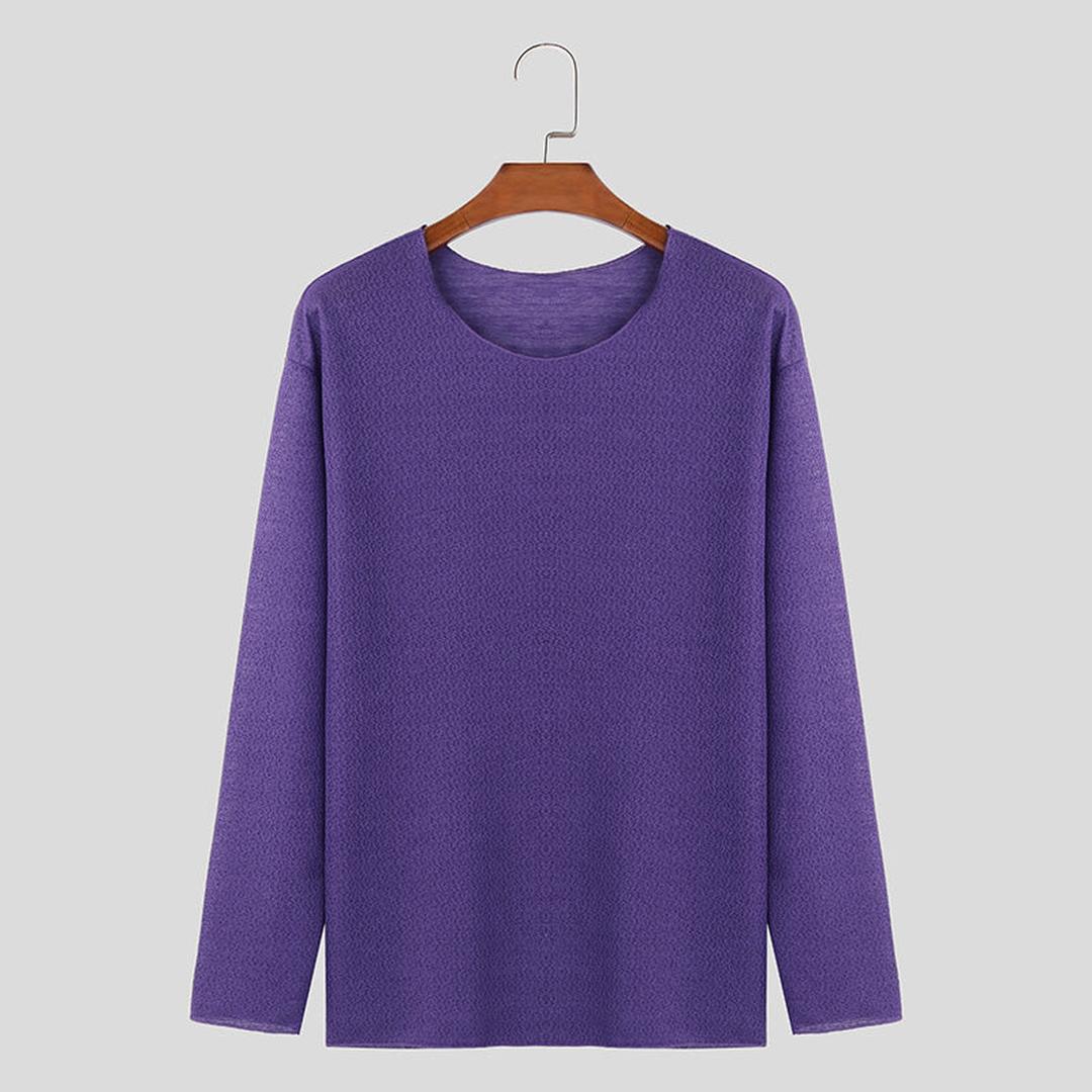 Męski Casualowy Sweter Z Długim Rękawem – Okrągły Dekolt – widok produktu 10 | Ionotix
