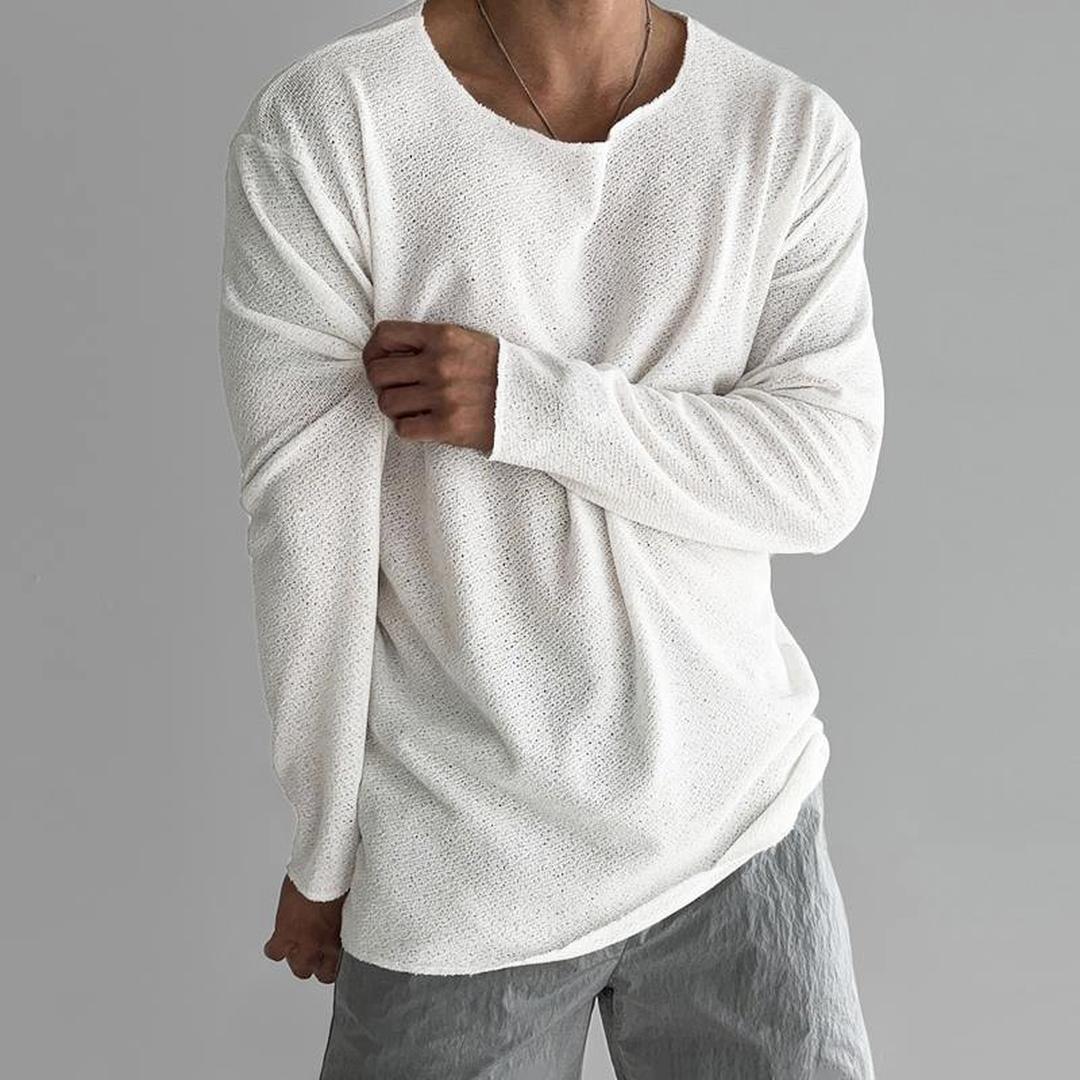Męski Casualowy Sweter Z Długim Rękawem – Okrągły Dekolt – widok produktu 15 | Ionotix