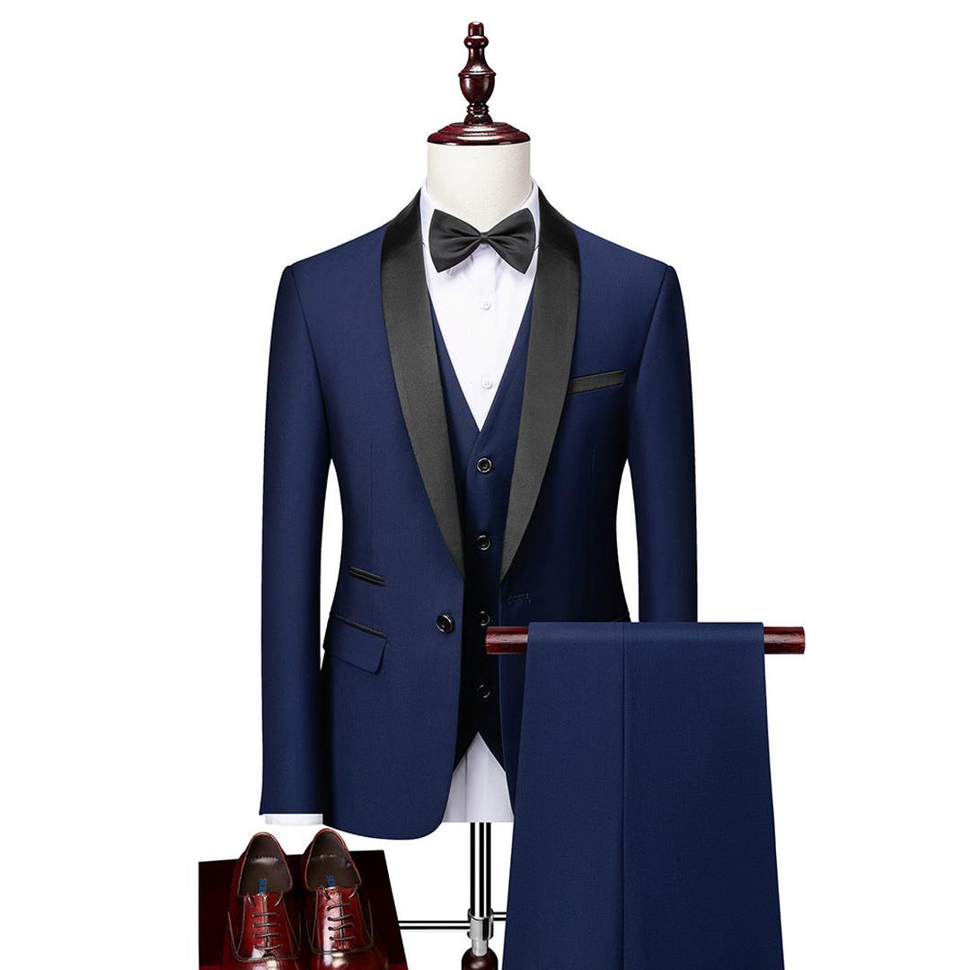 Męski Stylowy Garnitur Ślubny – Slim Fit – widok produktu 3 | Ionotix
