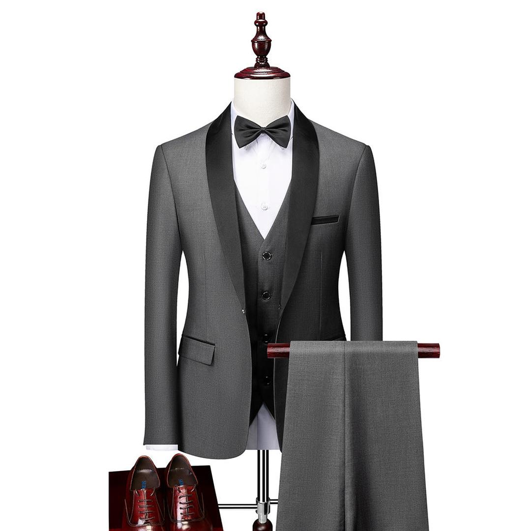Męski Stylowy Garnitur Ślubny – Slim Fit – widok produktu 4 | Ionotix