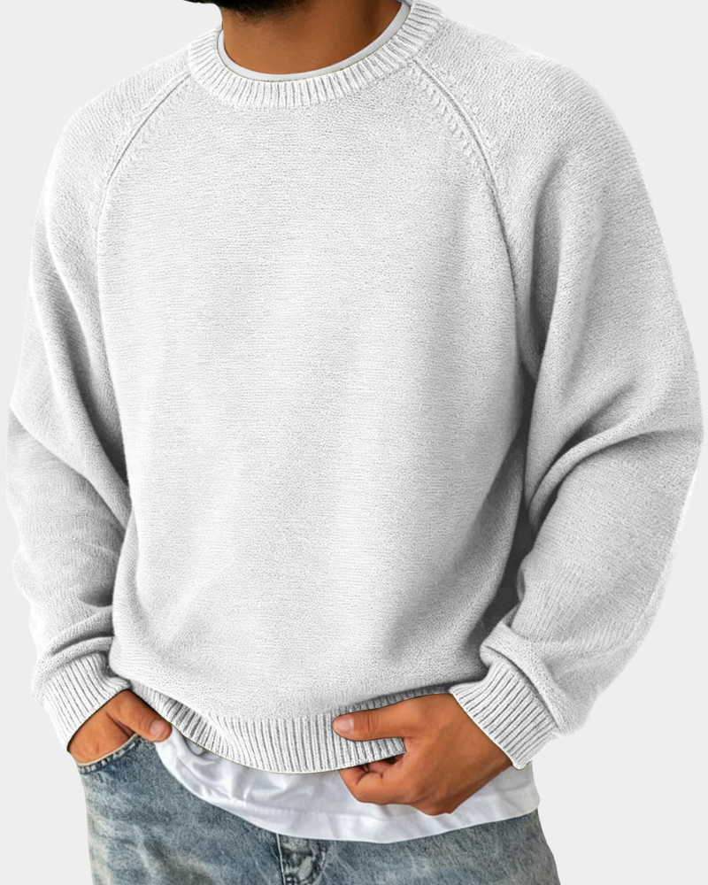Męski sweter z okrągłym dekoltem i rękawami raglanowymi - widok produktu 4 | Ionotix