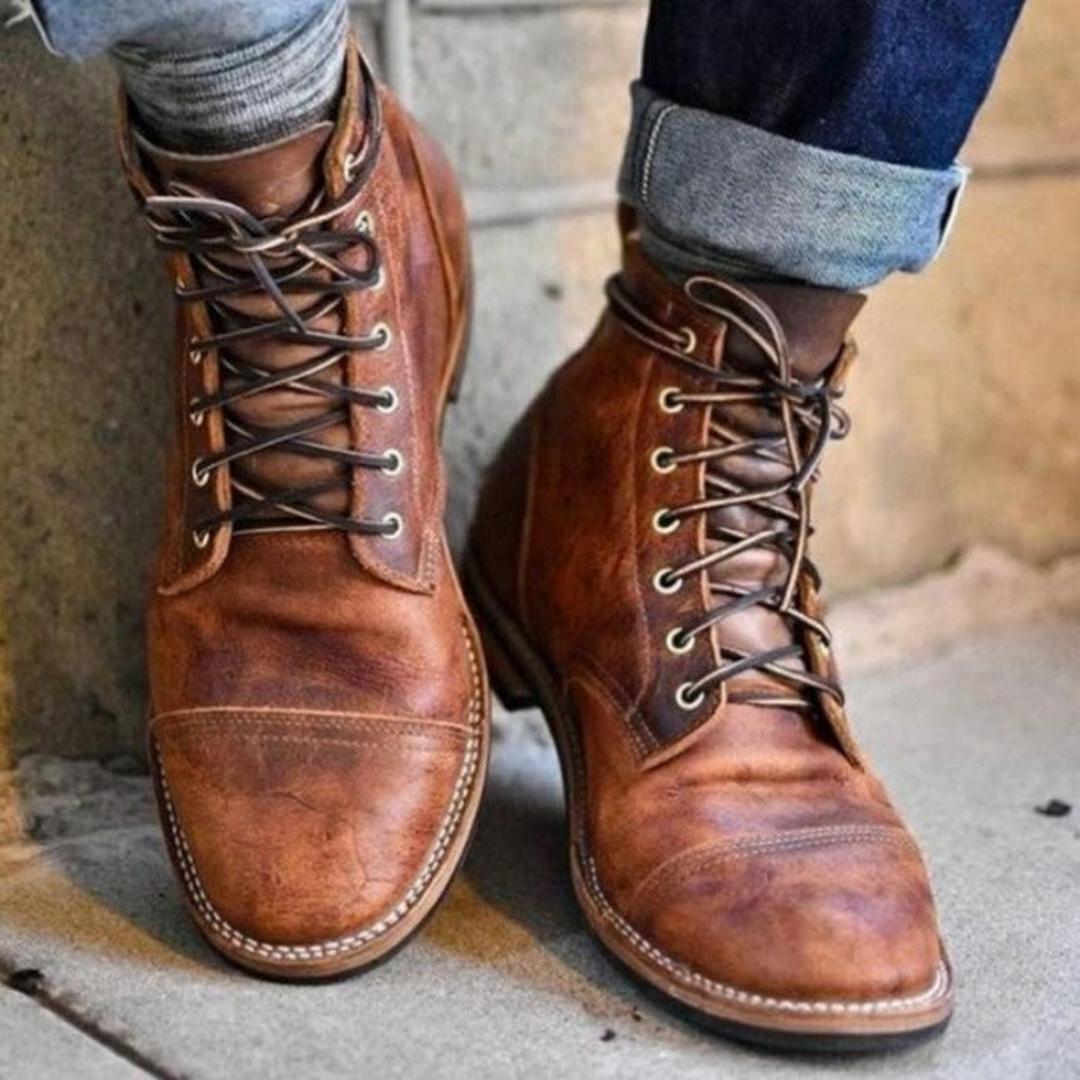 Męskie Stylowe Botki Za Kostkę – Vintage – widok produktu 1 | Ionotix