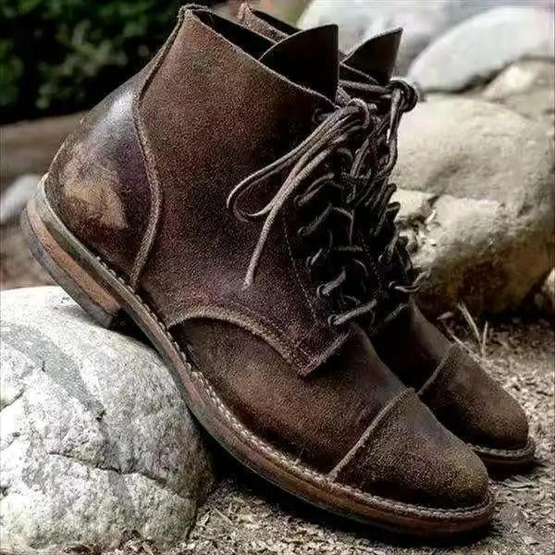 Męskie Stylowe Botki Za Kostkę – Vintage – widok produktu 4 | Ionotix