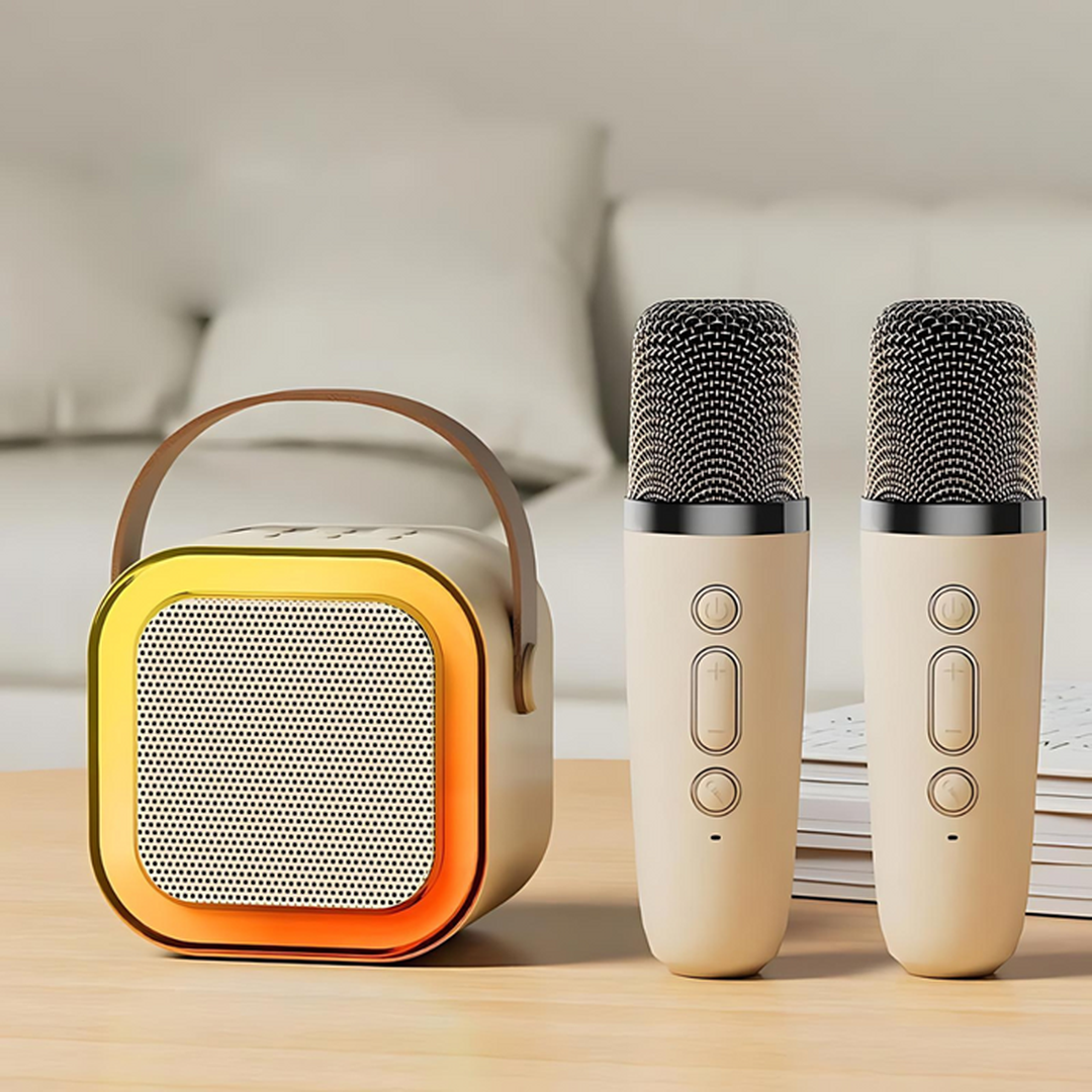Mini zestaw karaoke z mikrofonami Bluetooth – widok produktu 1 | Ionotix