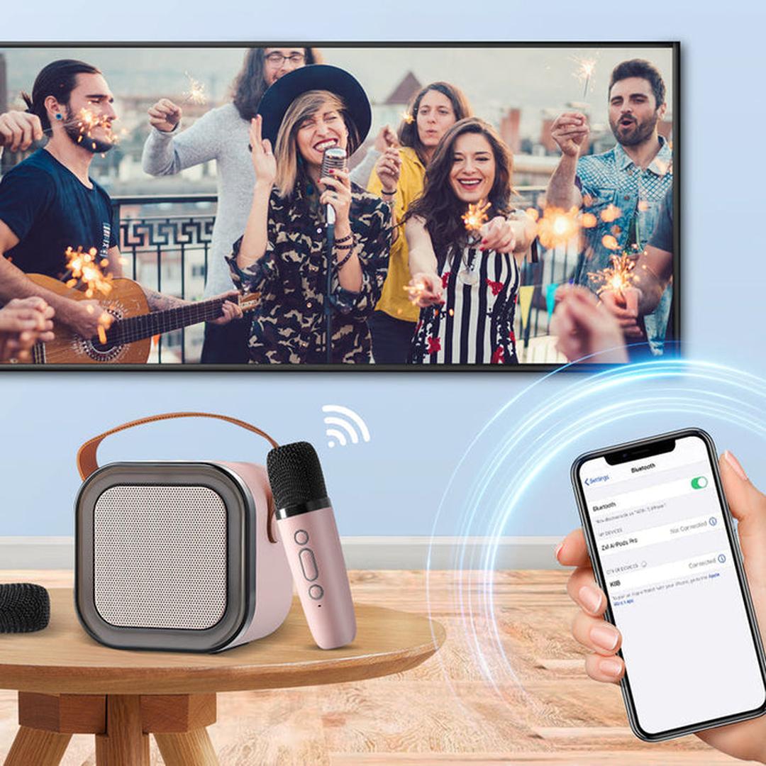 Mini zestaw karaoke z mikrofonami Bluetooth – widok produktu 12 | Ionotix