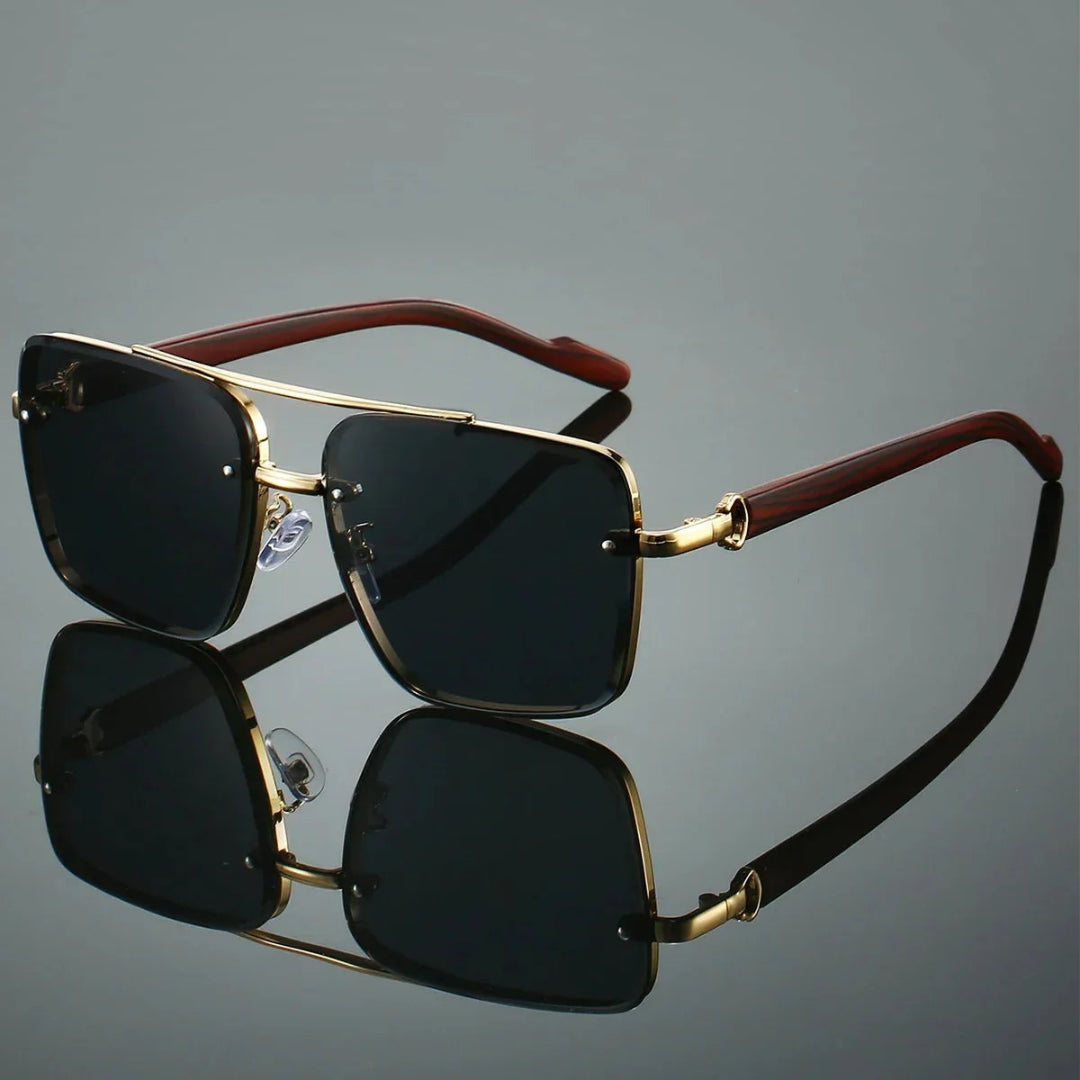 Okulary przeciwsłoneczne aviator z metalową oprawką i przyciemnianymi szkłami – widok produktu 1 | Ionotix