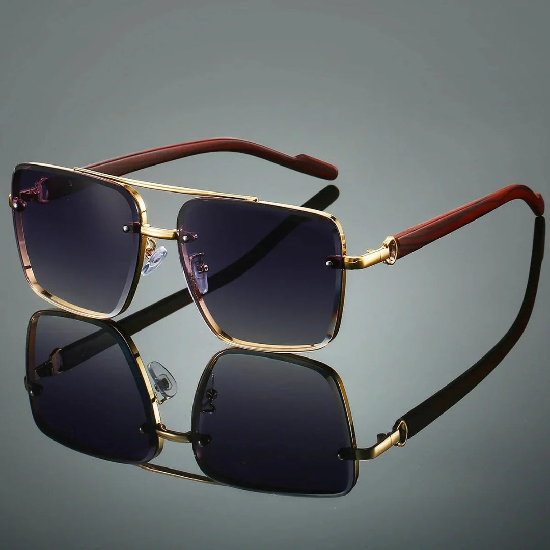 Okulary przeciwsłoneczne aviator z metalową oprawką i przyciemnianymi szkłami – widok produktu 2 | Ionotix
