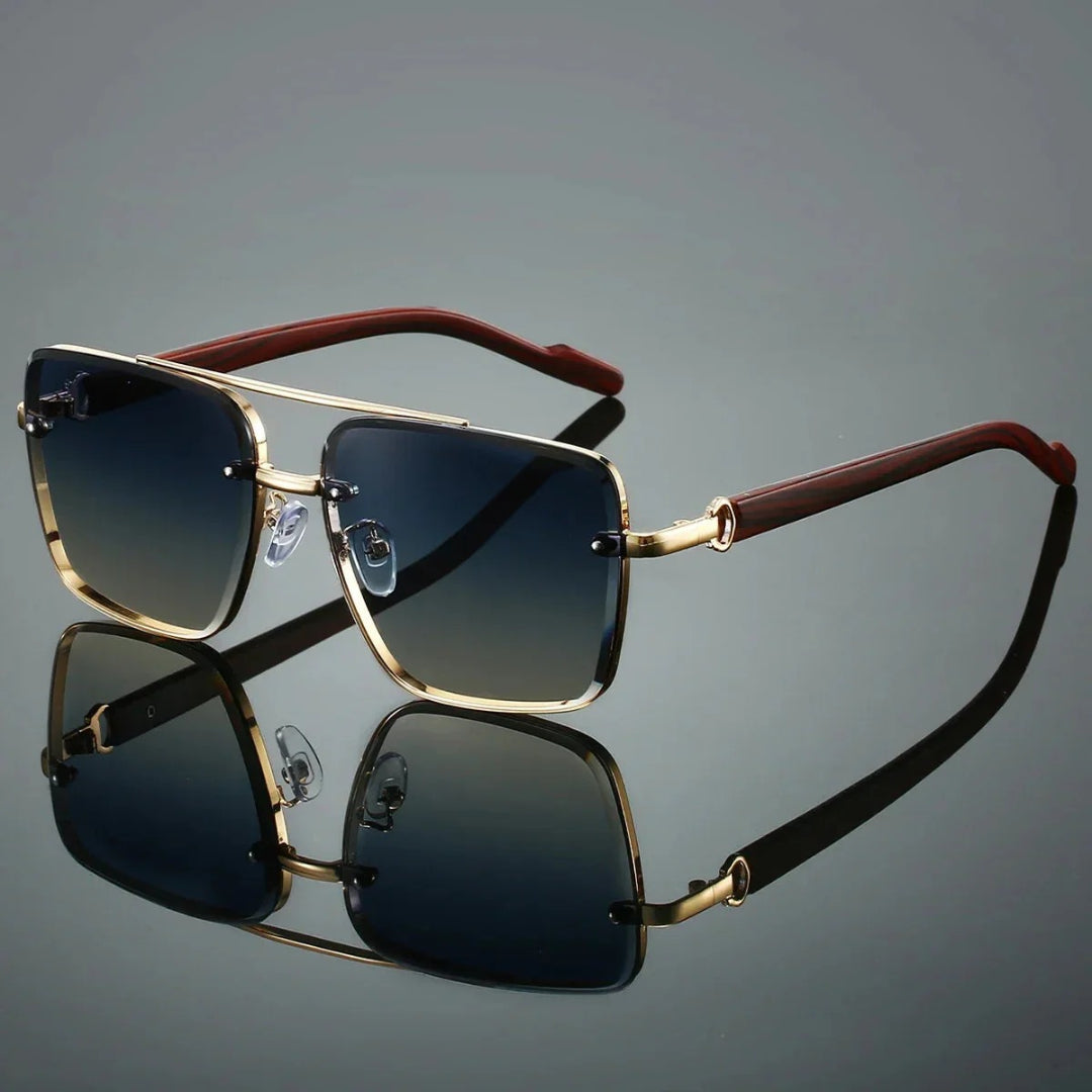 Okulary przeciwsłoneczne aviator z metalową oprawką i przyciemnianymi szkłami – widok produktu 5 | Ionotix