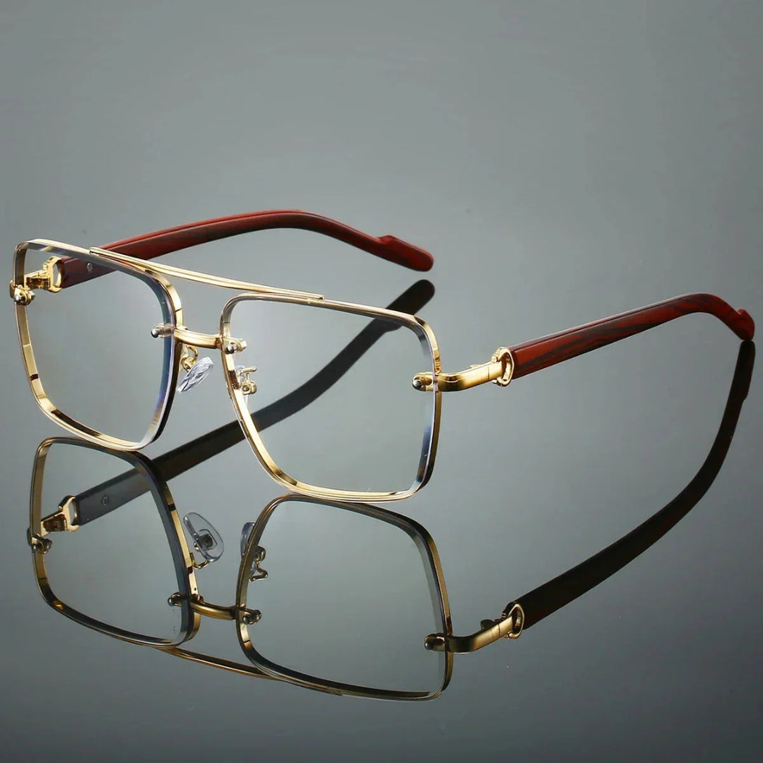 Okulary przeciwsłoneczne aviator z metalową oprawką i przyciemnianymi szkłami – widok produktu 7 | Ionotix
