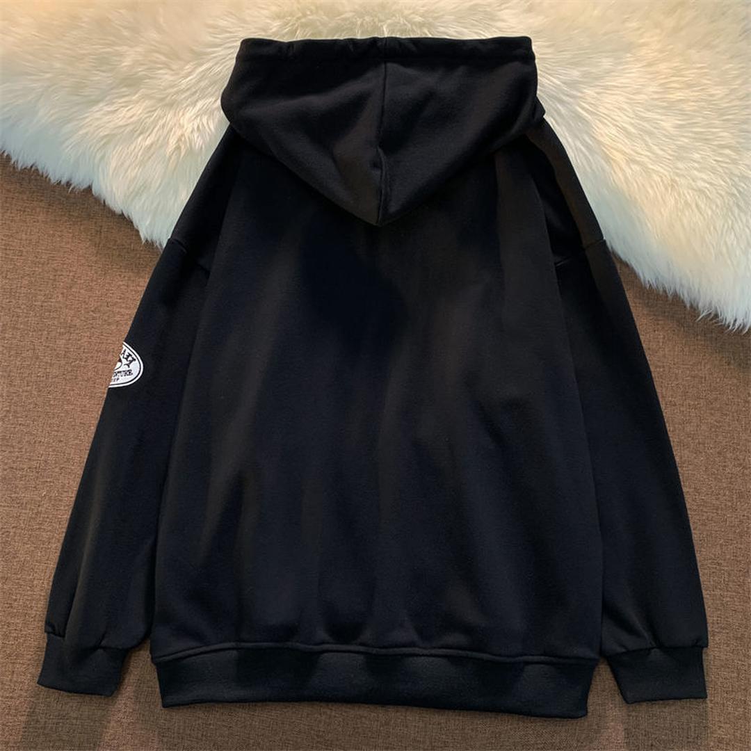 Oversize’owa bluza z kapturem z dzianiny z nadrukiem – widok produktu 4 | Ionotix