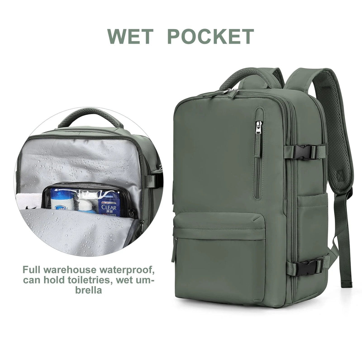 Plecario – plecak podróżny damski 35L – port USB – widok produktu 5 | Ionotix