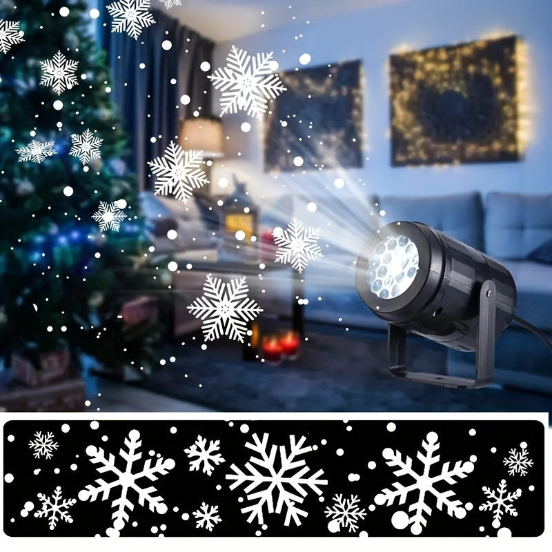 Projektor świąteczny LED płatki śniegu USB - obrotowy wzór, regulowany kąt | 11 x 10,7 cm - widok produktu 9 | Ionotix