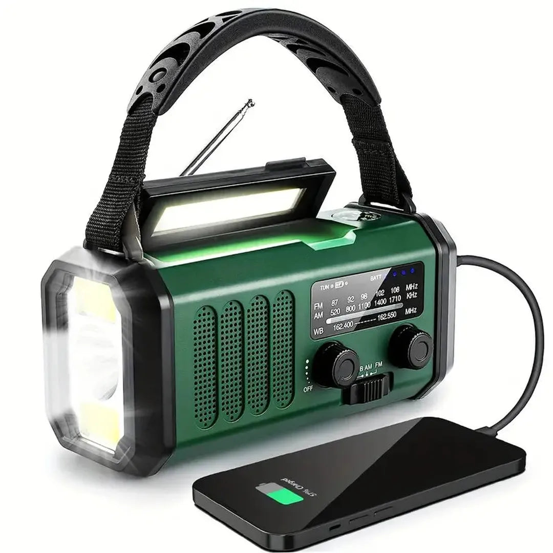Radio słoneczne i ręczne 10000mAh z latarką – widok produktu 1 | Ionotix