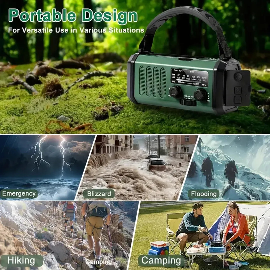 Radio słoneczne i ręczne 10000mAh z latarką – widok produktu 2 | Ionotix
