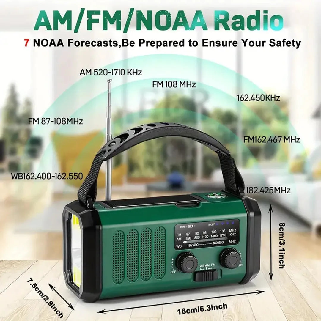 Radio słoneczne i ręczne 10000mAh z latarką – widok produktu 9 | Ionotix