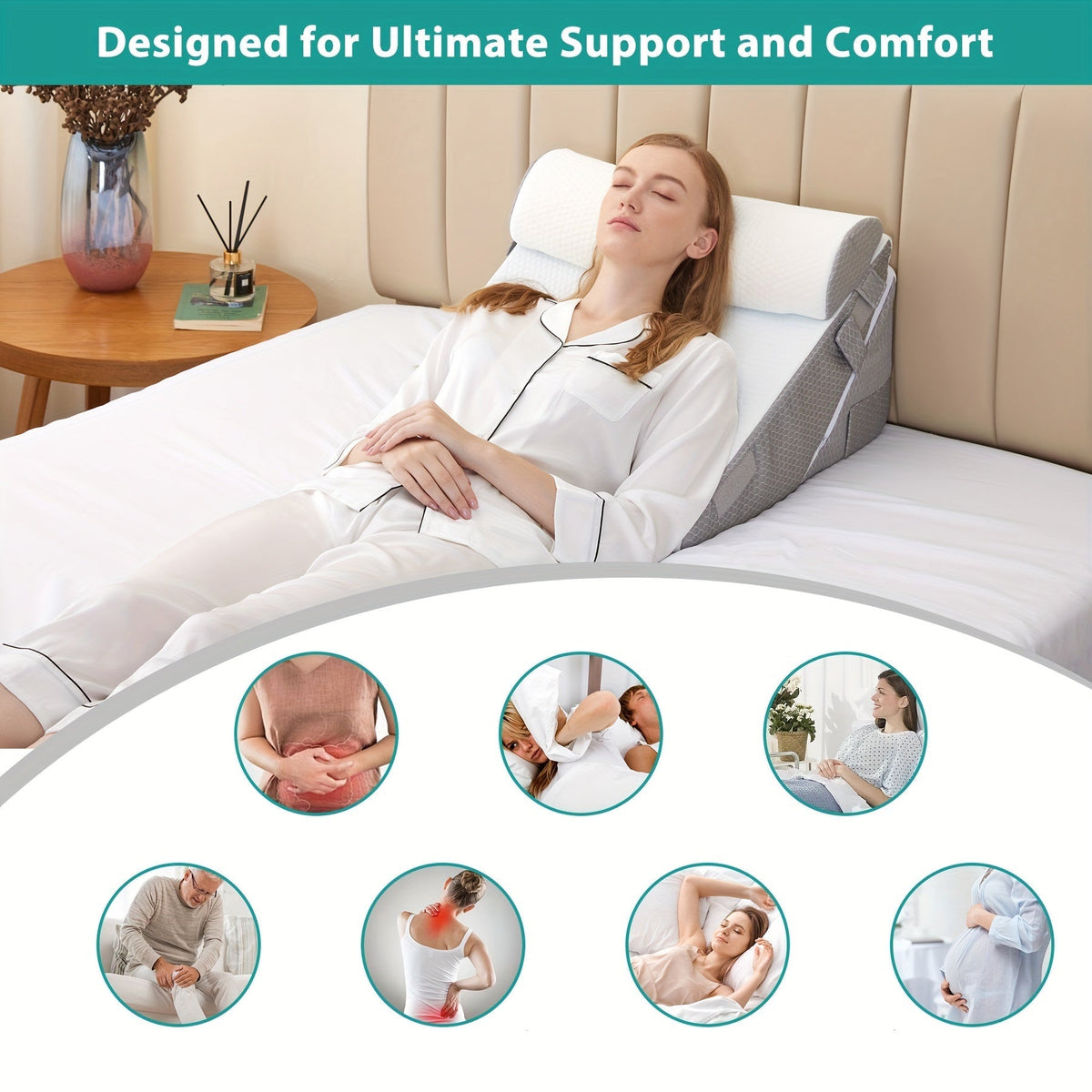 RelaxPlus – regulowana poduszka klinowa 7 w 1 – widok produktu 4 | Ionotix