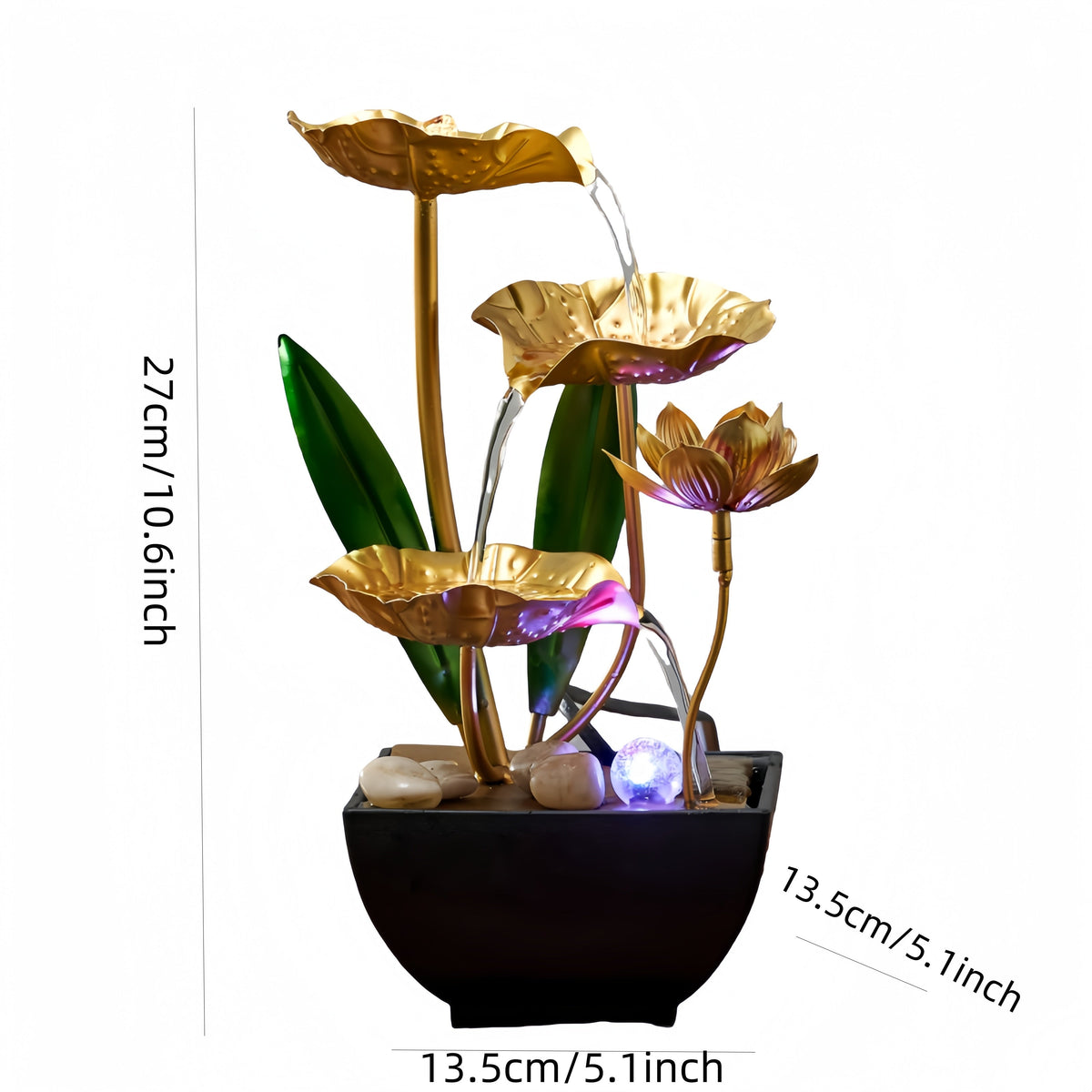 Serene Lotus – kojąca fontanna do wnętrz – widok produktu 6 | Ionotix