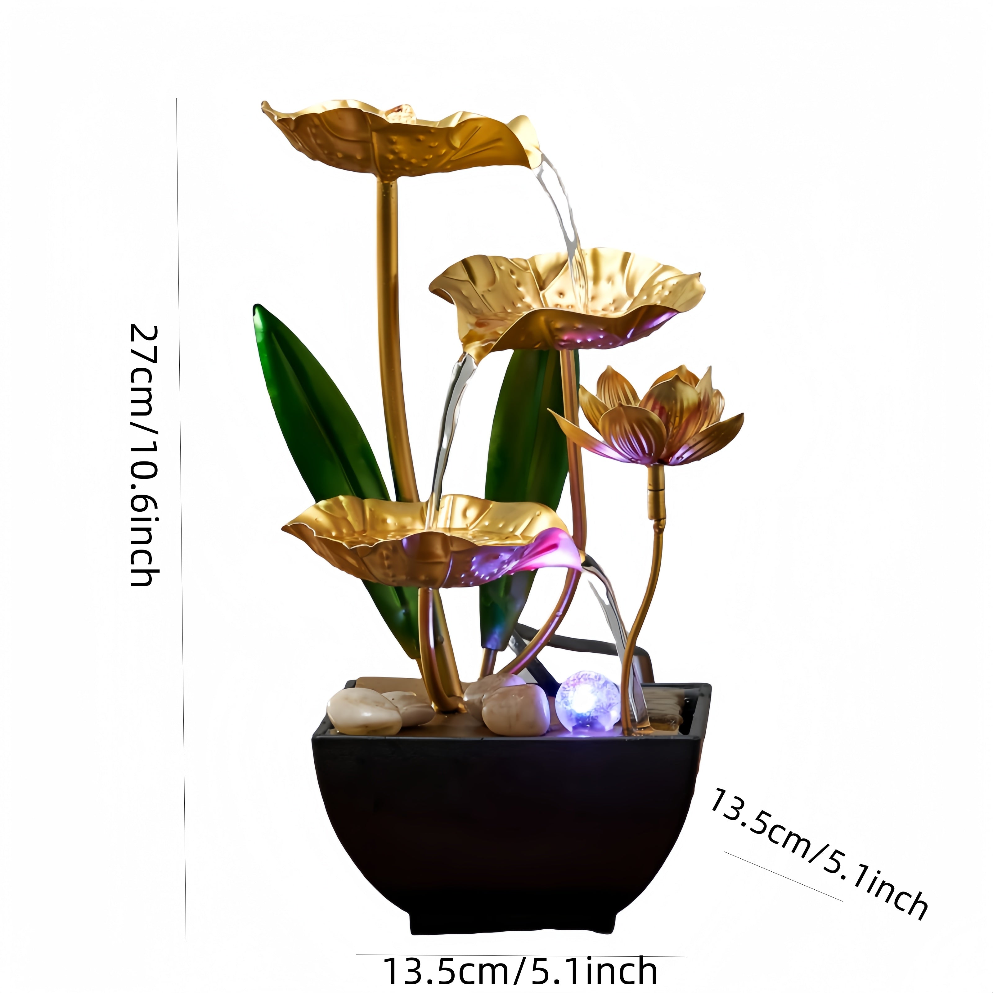 Serene Lotus – kojąca fontanna do wnętrz – widok produktu 6 | Ionotix