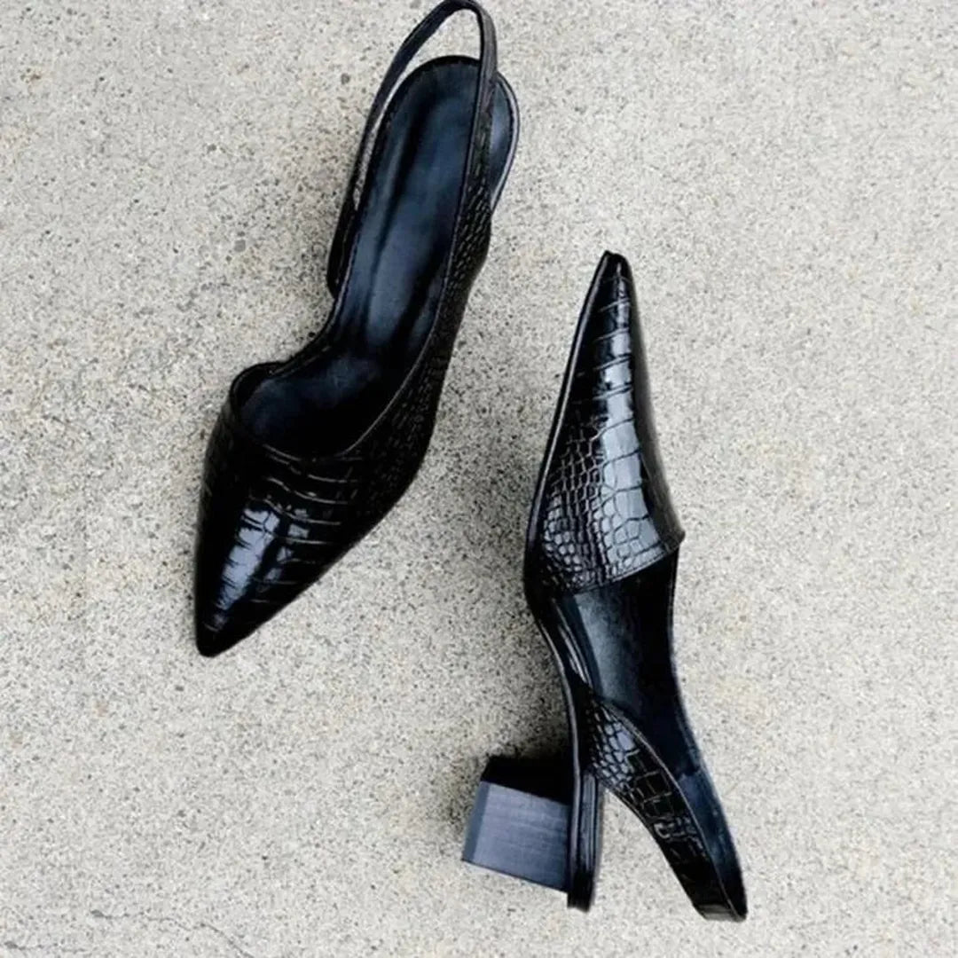 Skórzane czółenka slingback na słupku – widok produktu 1 | Ionotix