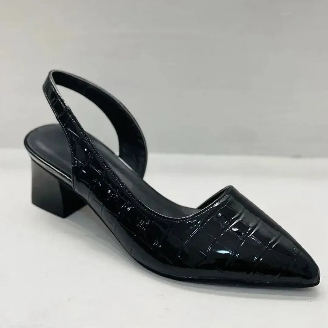 Skórzane czółenka slingback na słupku – widok produktu 4 | Ionotix