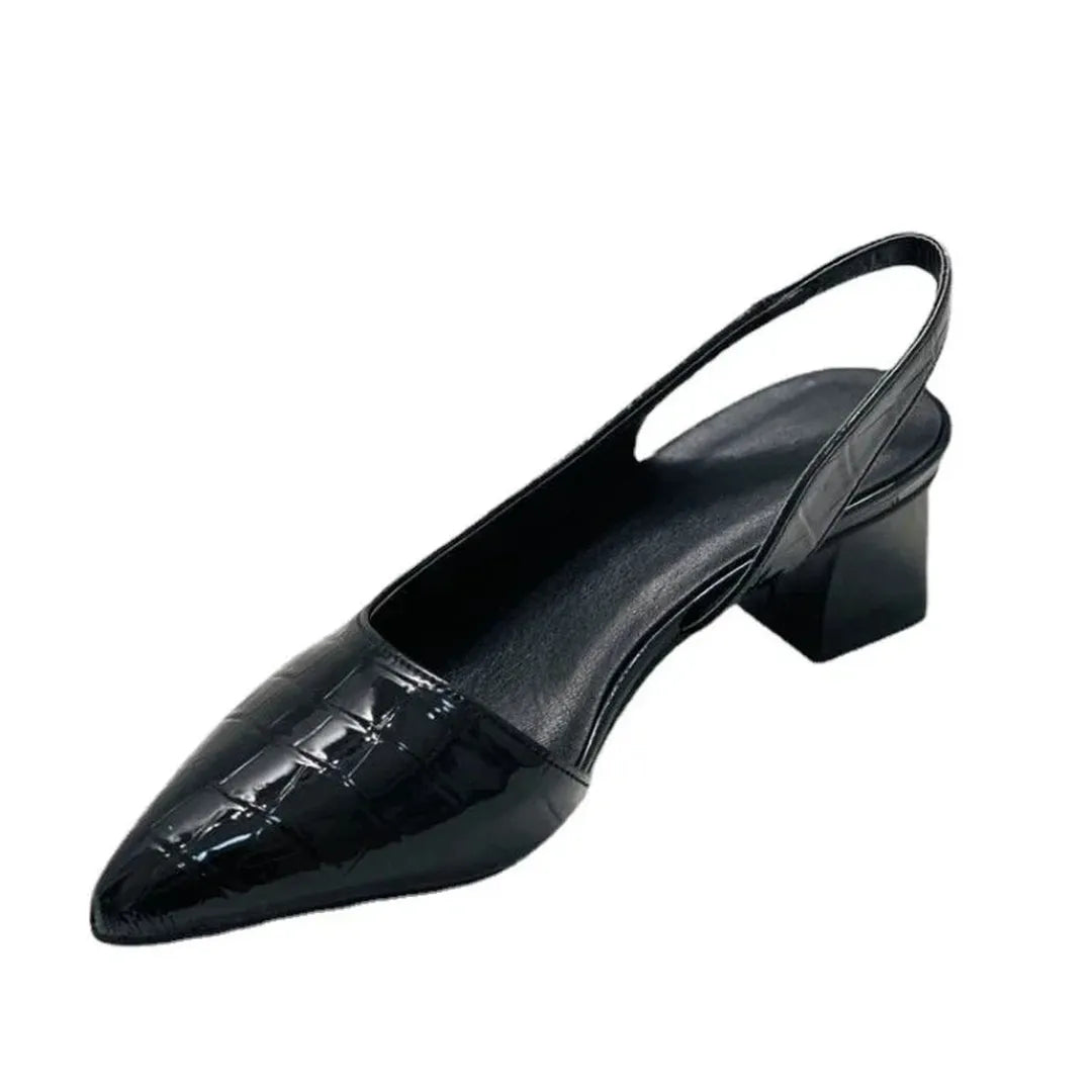 Skórzane czółenka slingback na słupku – widok produktu 5 | Ionotix