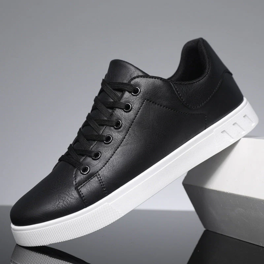 Skórzane męskie sneakersy – stylowy design ze sznurowaniem – widok produktu 2 | Ionotix