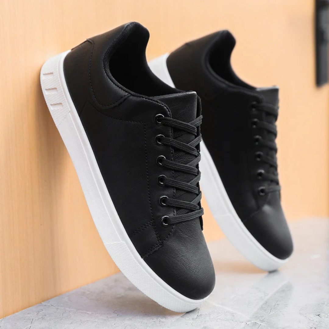 Skórzane męskie sneakersy – stylowy design ze sznurowaniem – widok produktu 4 | Ionotix